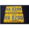 Image 1 : Matched set Alberta license plates 1961