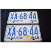 Image 1 : Matched set Alberta license plates - 1966