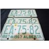 Image 2 : 1967 match set Alberta license plate & consective plate