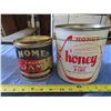 Image 1 : home brand jam tin and vintage 8lb honey tin