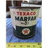Image 1 : 5lb texaco marfak oil can contains fluid