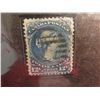 Image 2 : Canada 28 F-VF used Queen victoria 1868 yr. deep blue variety uni-trade Cat. 160.00