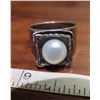 Image 1 : Silpada hammered sterling silver freshwater pearl ring -size 6.75