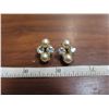 Image 1 : Pearl & stone clip on earrings