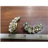 Image 1 : Vintage aurora borealis crystal rhinestone clip on earrings