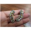 Image 2 : Vintage aurora borealis crystal rhinestone clip on earrings