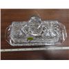 Image 1 : Callaron 2 pc glass butter box vintage tray and liud