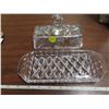 Image 2 : Callaron 2 pc glass butter box vintage tray and liud