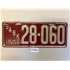 Image 1 : 1926 SK license plate