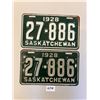 Image 1 : matching pair of 1928 SK license plates