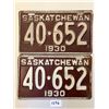 Image 1 : matching pair of 1930 SK license plates