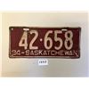 Image 1 : 1934 SK license plate