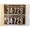 Image 1 : matching pair of 1935 SK license plates