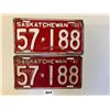 Image 1 : matching pair of 1941 SK license plates