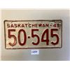 Image 1 : 1945 SK license plate