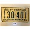 Image 1 : 1953 SK license plate