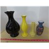 Image 1 : 4 vases- 2 yellow, 1 black, 1 blue