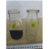 Image 2 : 3 glass milk bottles (1 quartz, 2 pint)
