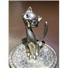 Image 2 : Vintage Zinc Alloy Silver Cat Ring Holder/Jewelry Dish.