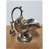 Image 4 : Vintage Silverplate Sugar Scuttle and Scoop, floral rose etched design