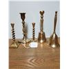 Image 1 : Brass Candle Sticks and Bells (5 pieces)