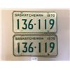 Image 1 : matching pair of 1970 SK license plates