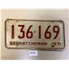 Image 1 : 1971 SK license plate
