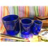 Image 3 : water heaters , 3 piece blue glass cups