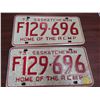Image 1 : 2- 1973 sask. License plates