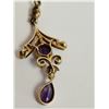 Image 5 : 15k gold pendant over 100 years old, British Made amethyst and pearls
