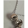 Image 4 : Stunning 10 K white gold necklace and pendant unknown stones