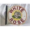 Image 1 : Double sided White Rose Oil Co. porcelain sign 12.5" x 11.5 (reproduction)