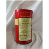 Image 2 : Red and White baking powder tin can 7.5" high