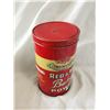 Image 3 : Red and White baking powder tin can 7.5" high
