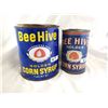Image 1 : Two Beehive corn syrup tin cans