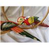 Image 3 : Two hanging painted parrot birds wood