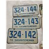 Image 2 : 7 License plates(3) 76 75 pair 74 and 1971 Sask