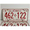 Image 2 : 1973 Pair Quebec license plates