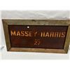 Image 1 : Massey Harris #27 Combine sign - 46"x24" - tin, framed