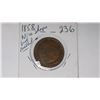 Image 1 : 1858 LARGE CENT VF, DAMAGED RIM