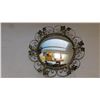 Image 2 : ORNATE CONVEX BRASS TONE, 18.5” DIAMETER, WALL MIRROR