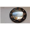 Image 3 : 16.5” DIAMETER, COPPERTONE AND BLACK, CONVEX WALL MIRROR, SOME  MIRROR DAMAGE