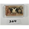 Image 1 : $1 USA , 1 oz gold plated copper bar
