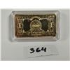 Image 2 : $1 USA , 1 oz gold plated copper bar