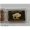 Image 3 : Two $1 USA, 1oz gold plated copper bar