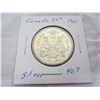 Image 1 : Canadian Silver 1961 Fifty Cent Piece