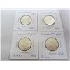 Image 1 : 4 Canadian Silver Quarters 64, 65,65,66