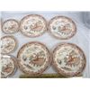 Image 2 : 1950's Mid Modern 4 Dinner Plates 4 Bowls Brown  Delft Japan ect.