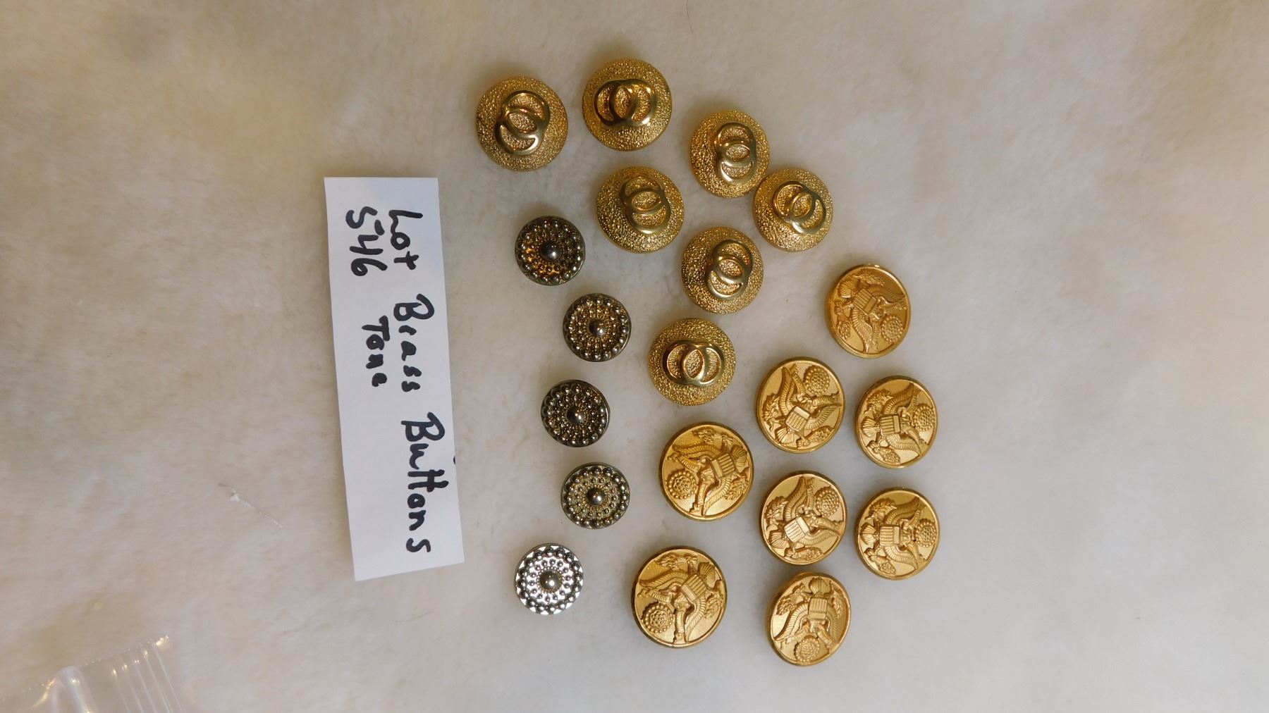 BRASS TONE BUTTONS - Schmalz Auctions