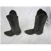 Image 4 : Texas All American  Made Black Leather Cowboy Boots Approximately Size 9